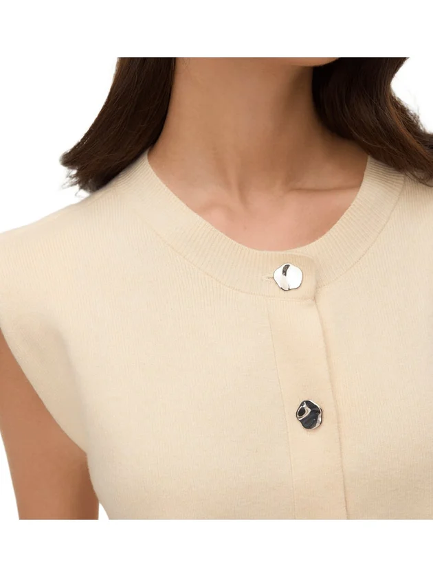 Vmgold O Neck Button Vest Boo
