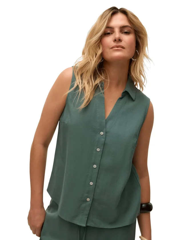 Mymo Lin Sl V Neck Shirt Wvn