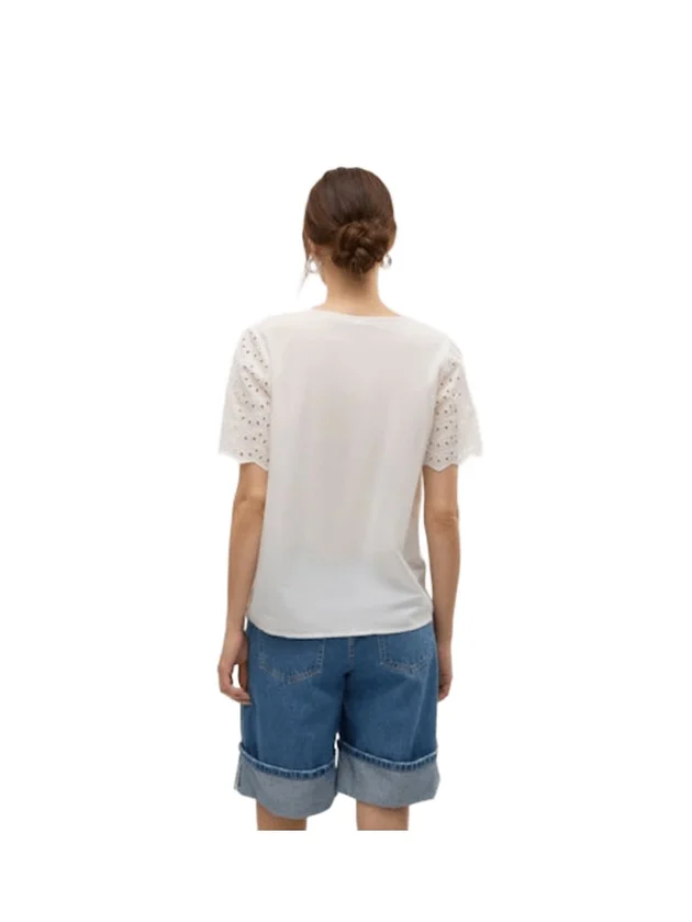 Vmbala S S V Neck Top Wvn Btq