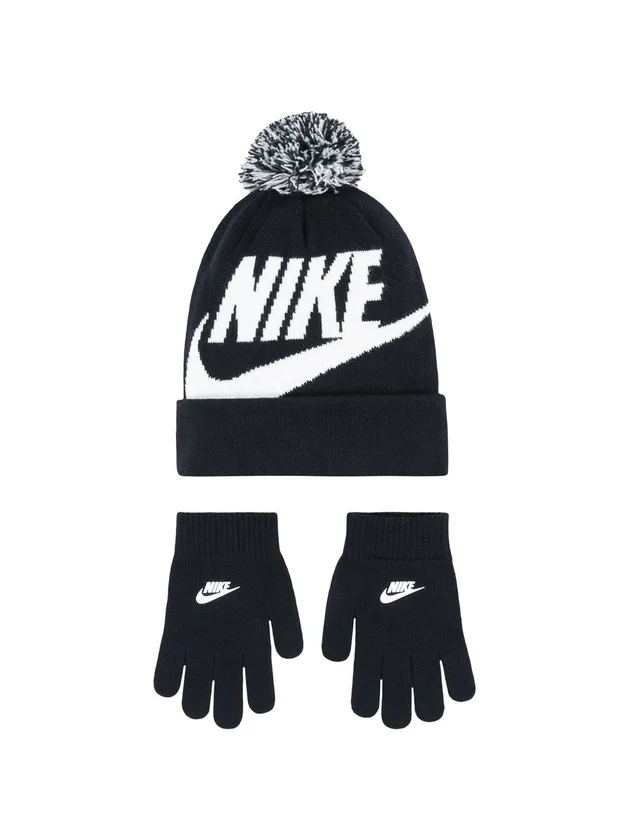 Nan Swoosh Pom Beanie Glv Set