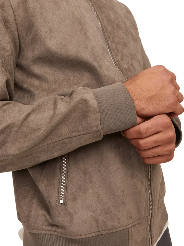 Faux Suede Bomber