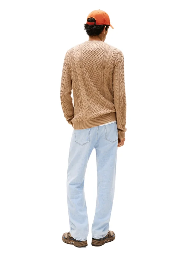 Slm Badge Cable Knit Sweater