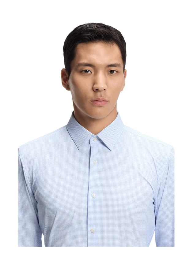 P-Hank Slim Fit Chemise Col Kent Poignets Boutonnés