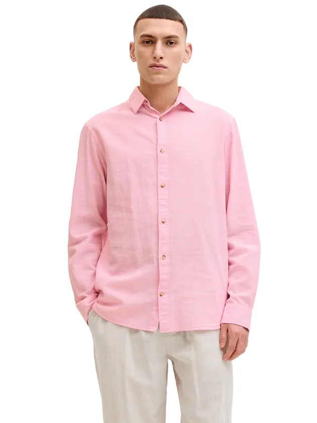 Jjesummer Linen Blend Shirt L S Sn