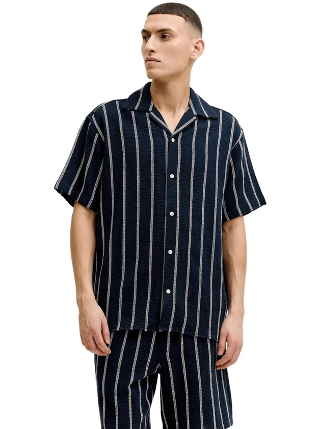 Jjecoba Stripe Resort Shirt Ss Sn