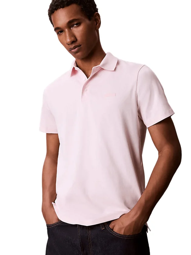 Slim Supima Logo Patch Polo