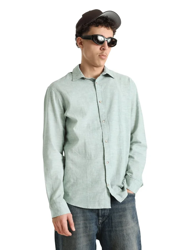 Jjesummer Linen Blend Shirt L S Sn