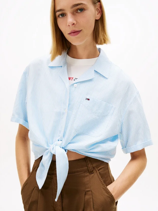 Tie Front Linen Shirt