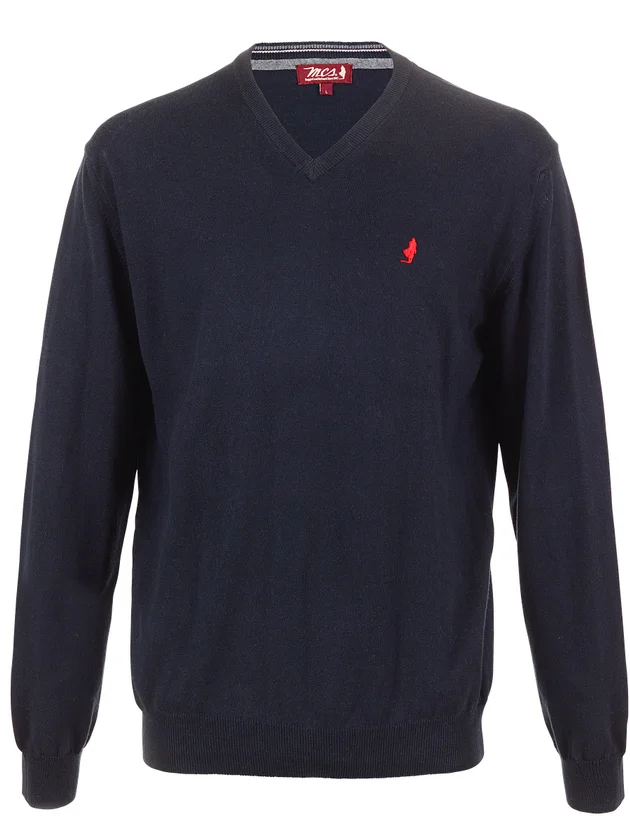 Pull Col V Coton et Laine