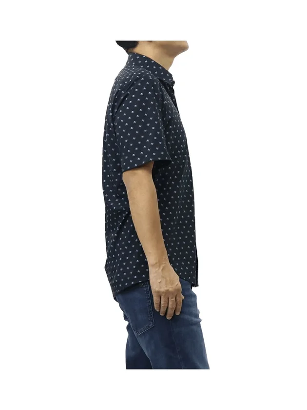 Chemise Regular Fit Manches Courtes Jersey Stretch Performance Col Kent Motif Imprimé