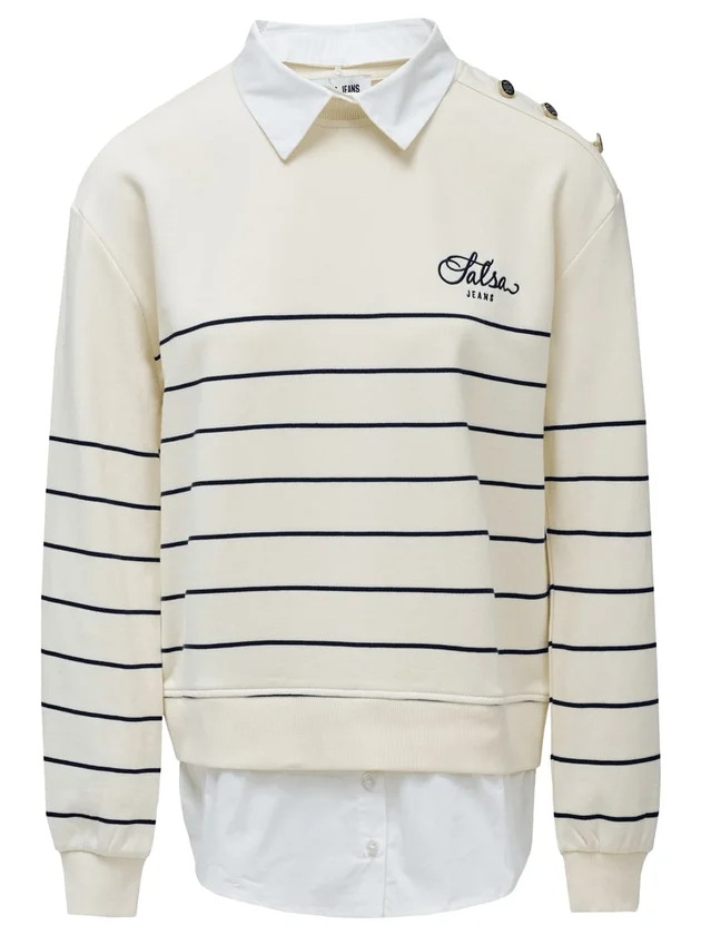 Stripped Twofer Sweatshirt