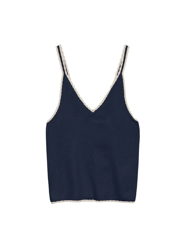 Contrast Sl V Neck Top