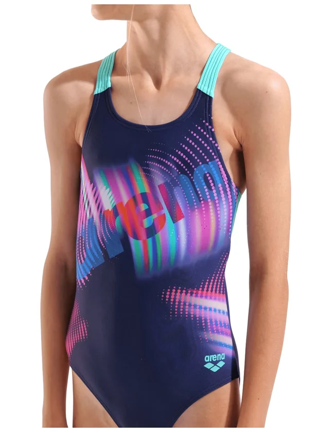 Lit Logo Swimsuit V Back