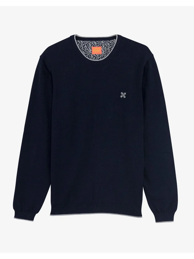 Pull Col Roulotté Jacquard