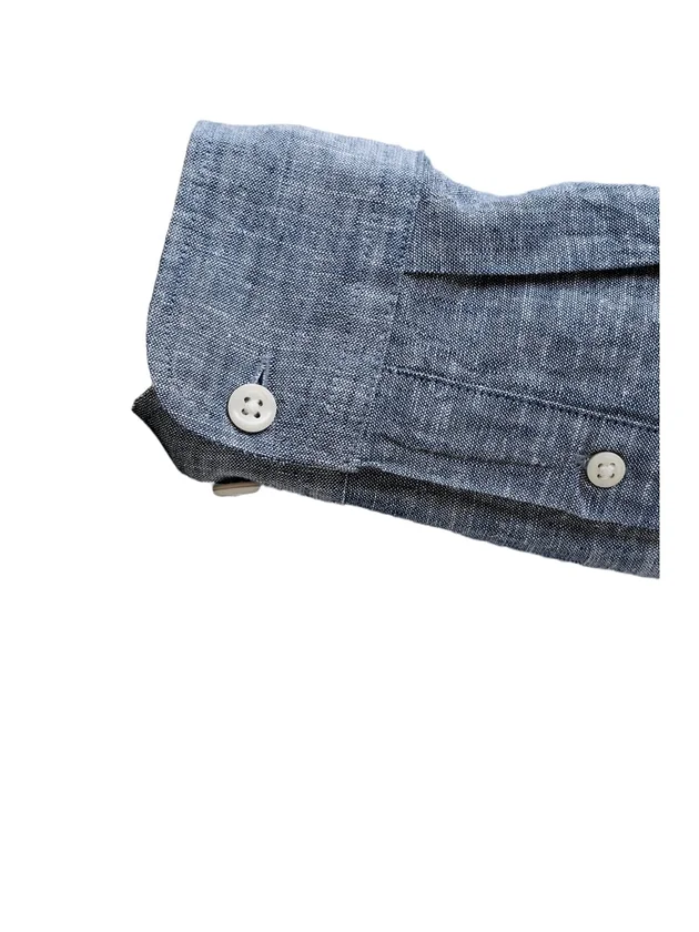 Linen Bl Shield LS Shirt Ln