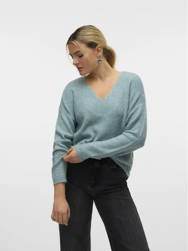 Vmcrewlefile Ls V Neck Blouse Noos