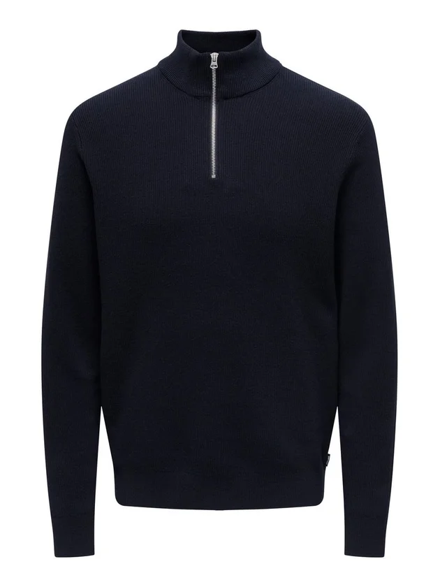 Reg 12 Struc Half Zip Knit