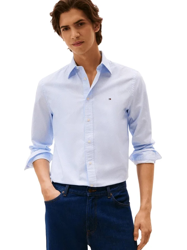 Flex Poplin Micro Rf Print Shirt