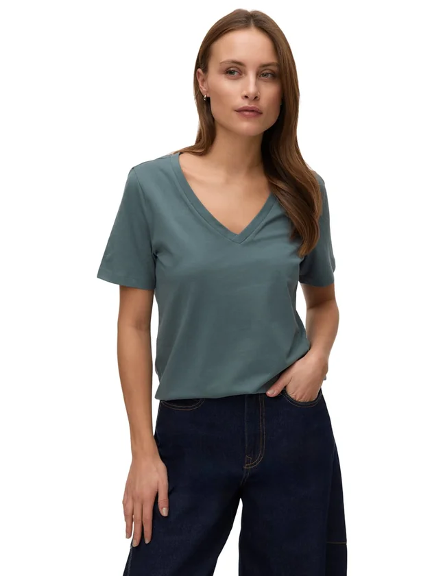 Vmpaulina Ss V Neck T Shirt Jrs Noos