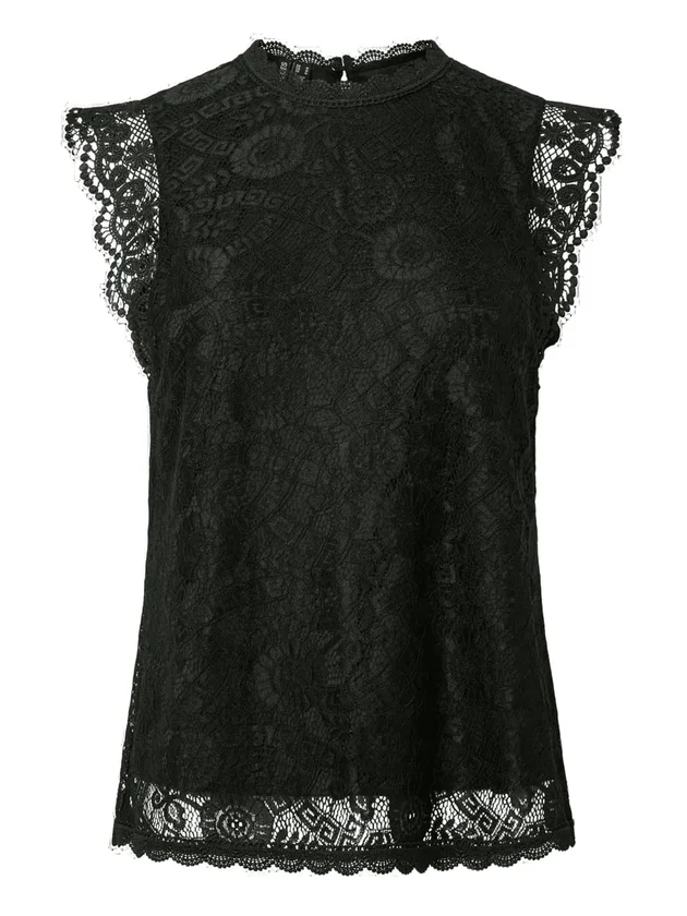 Colline Sl Lace Top Wvn Noos