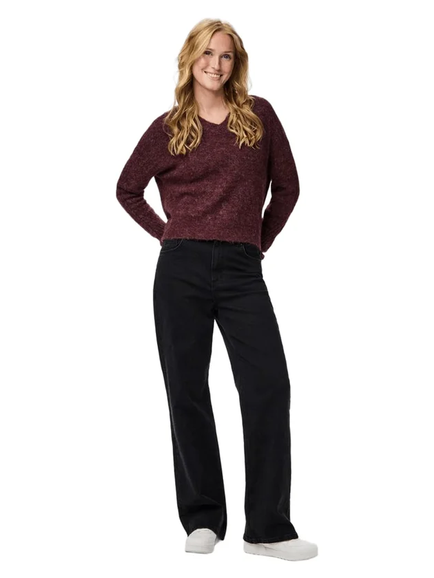 Pclayla LS V Neck Knit Noos