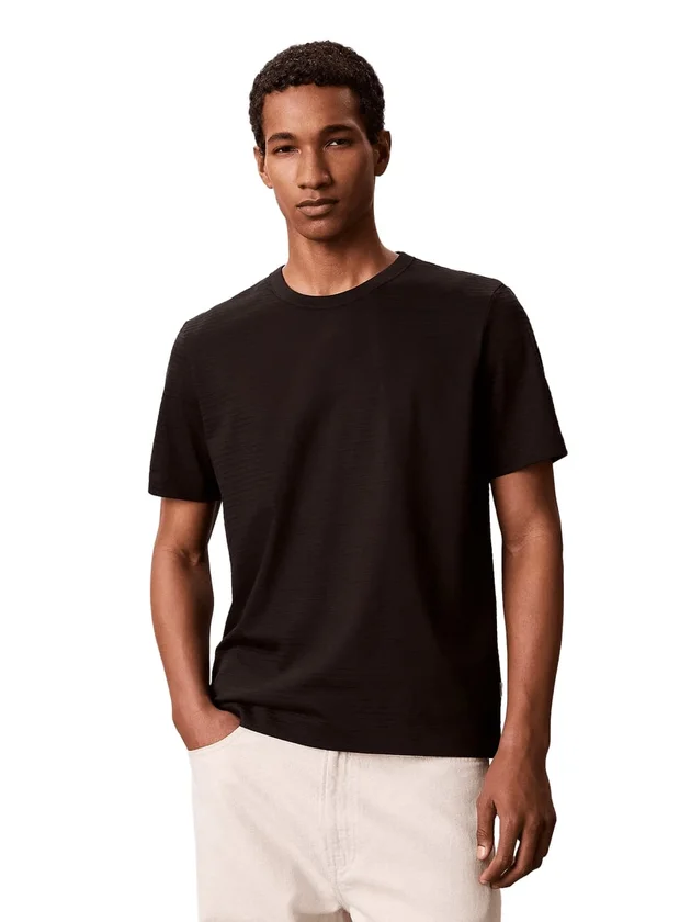Textured Stripe Crewnk Tee