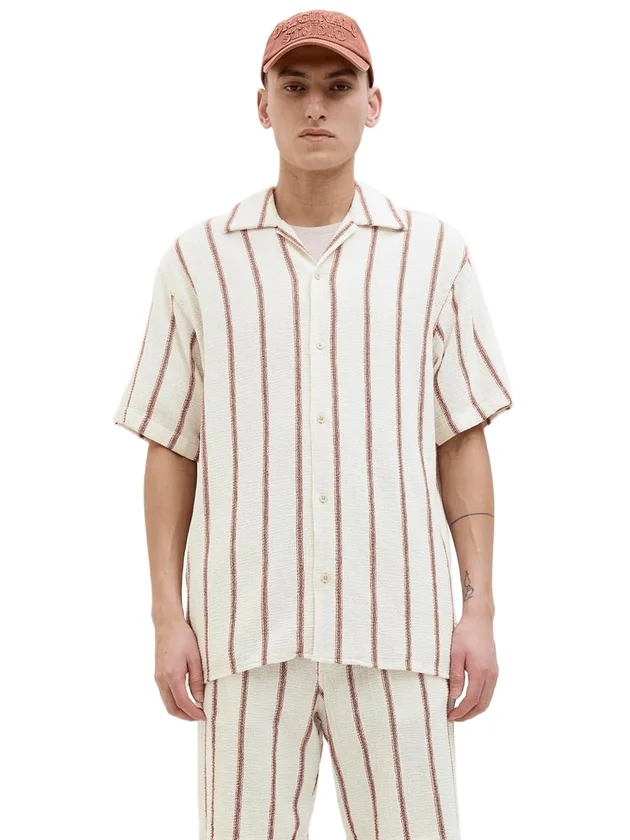 Jjecoba Stripe Resort Shirt Ss Sn