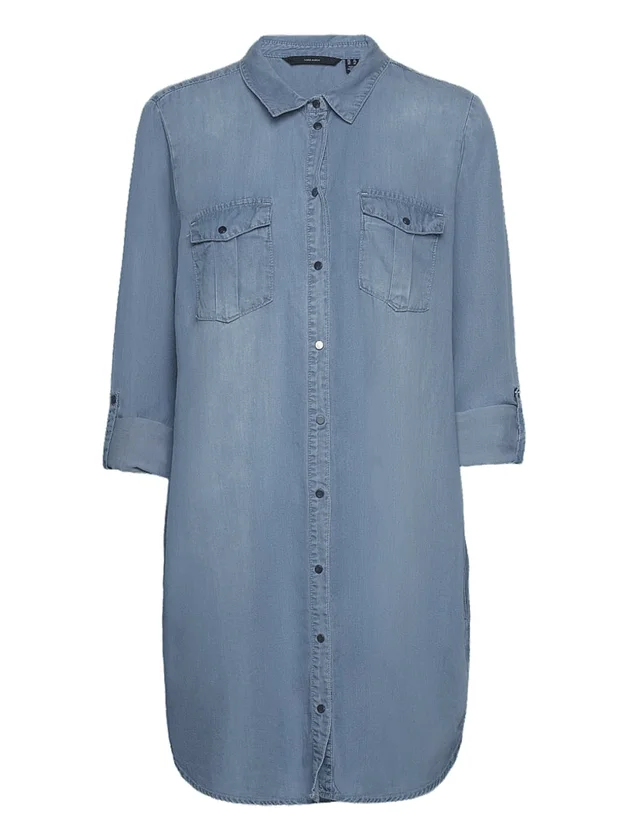 Sigga Ls Short Dress Lt Bl Ga Noo