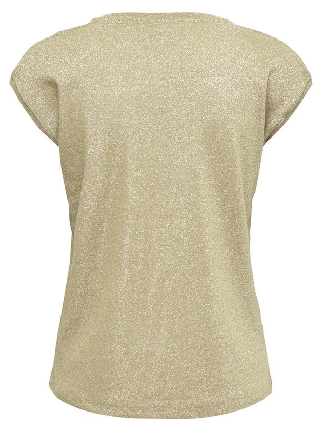 Silvery S S V Neck Lurex Top