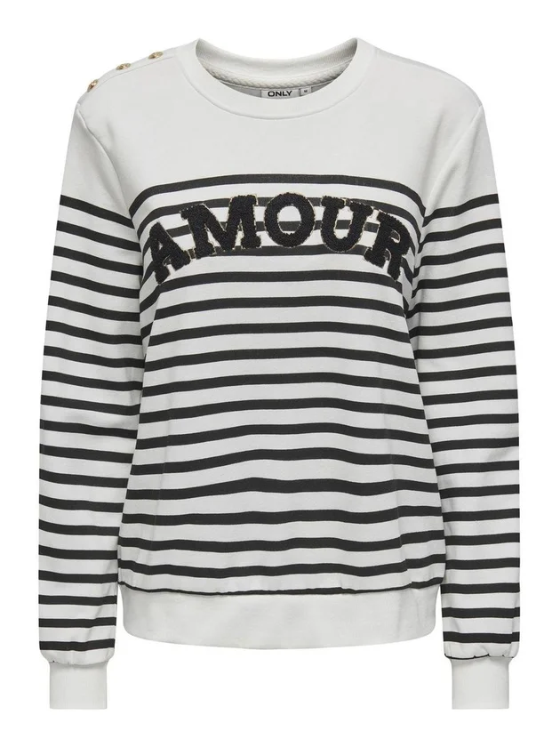 Allie L S Stripe O Neck Cs Swt