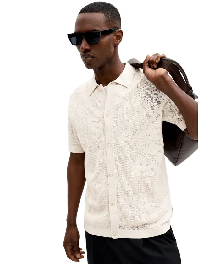 Owen Knit Button Through Polo Ss