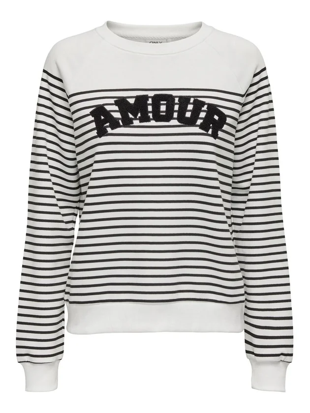 Shela L S Stripe O Neck Cs SWT