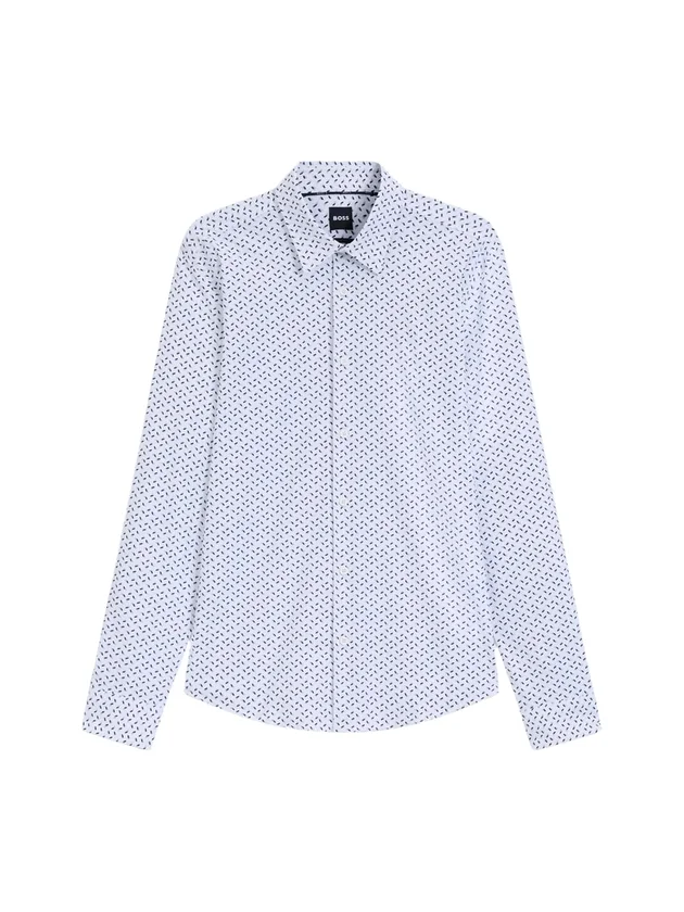 Chemise Col Kent Slim Jersey Stretch Imprimé