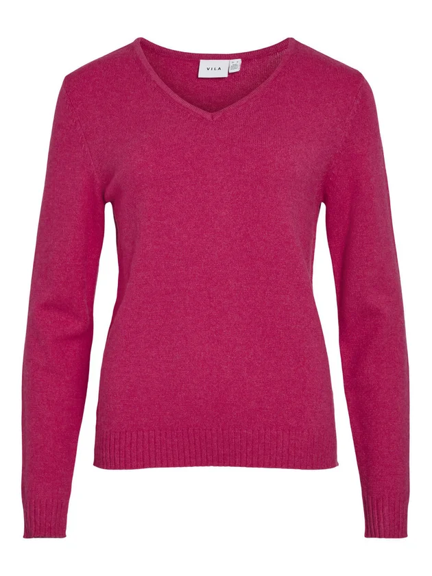 Viril V Neck L S Knit Top Noos