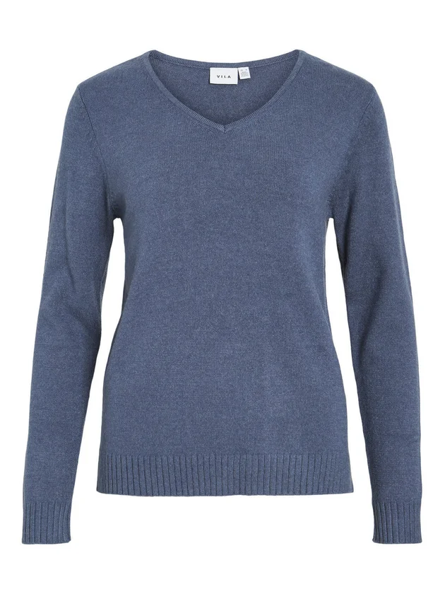Viril V Neck L S Knit Top Noos