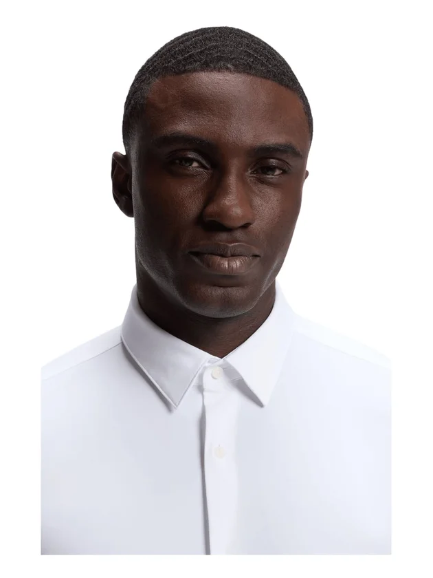 P-Hank Slim Fit Chemise Col Kent Poignets Boutonnés