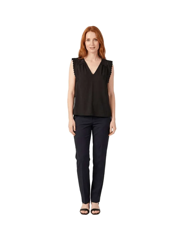 Jenesis S L V Neck Top Wvn Btq