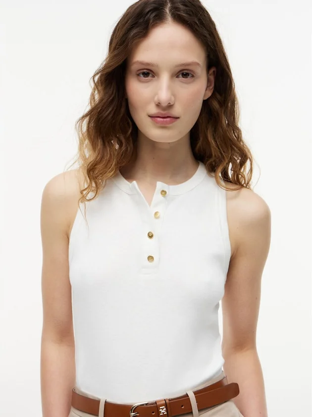 Gold Button Henley T