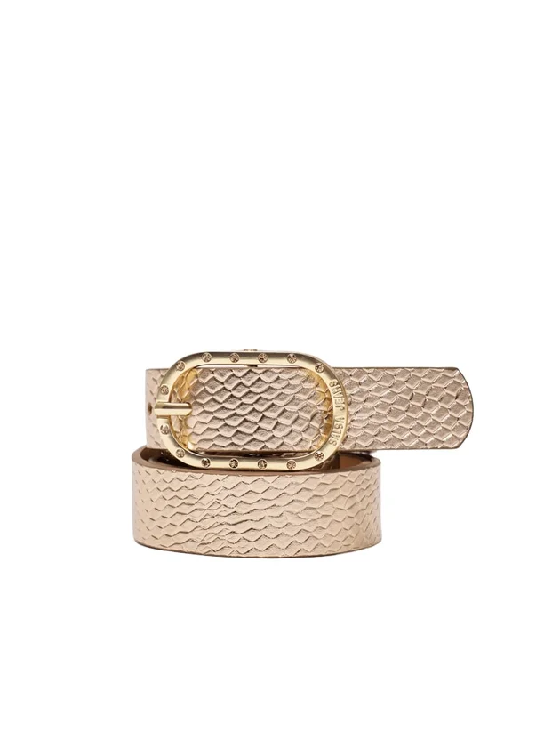 Leather Belt W Micro Stones Details