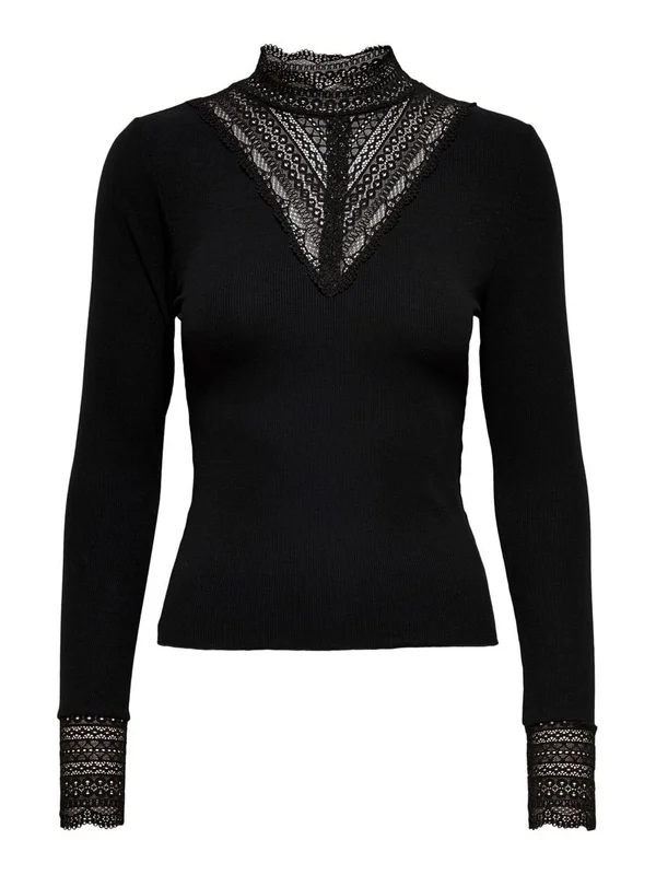 Tilde L S High Neck Lace Top Jrs Noos