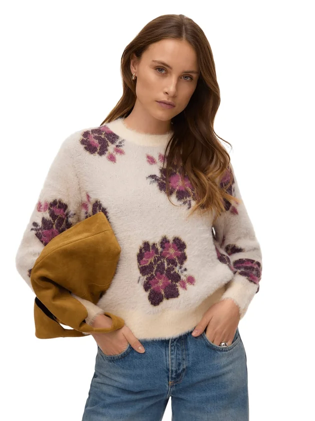 Flower LS O Neck Pullover