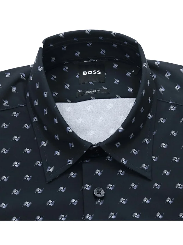 Chemise Regular Fit Manches Courtes Jersey Stretch Performance Col Kent Motif Imprimé