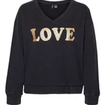 BLACK / DETAIL:ACID WASH AND GLITTER PRINT LOVE