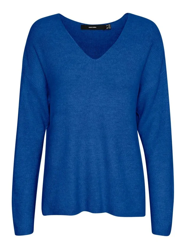 Vmcrewlefile Ls V Neck Blouse Noos
