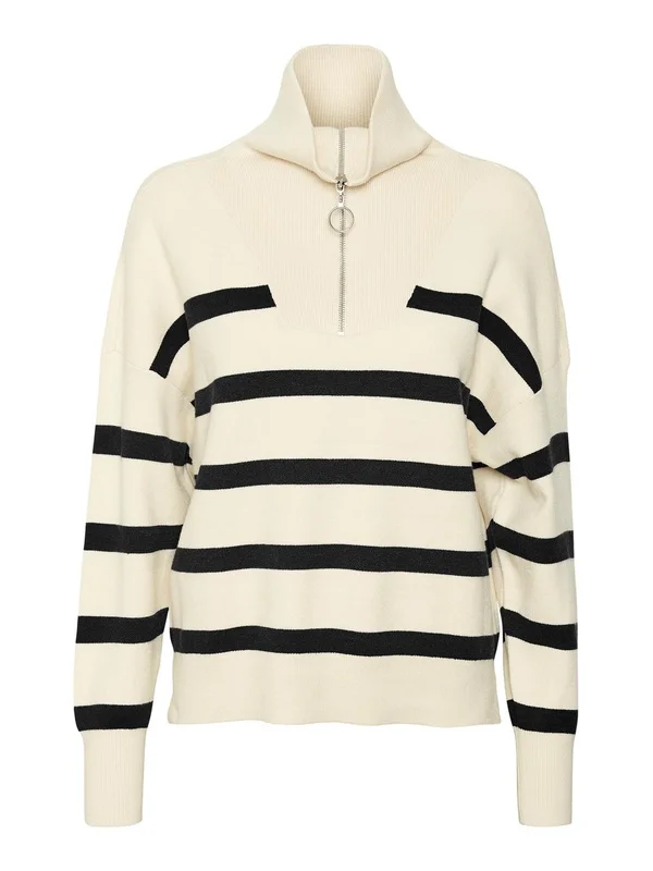 Saba Stripe LS Highneck Blouse