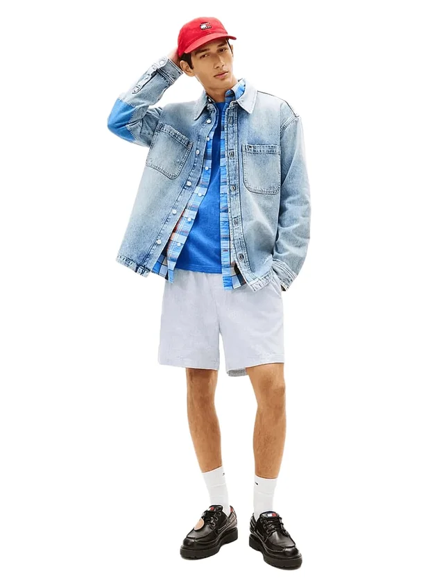 Linen Blend Stripe Short