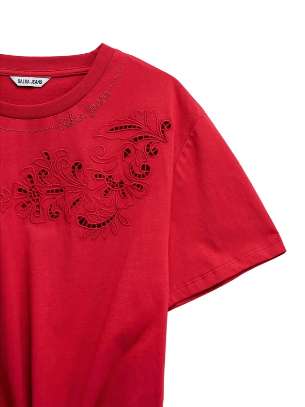 Branding Flowers Embroidery T Shirt