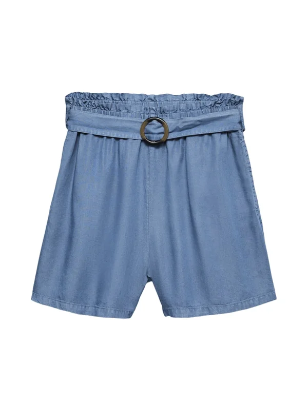 Paperbag Belt Tencel Shorts