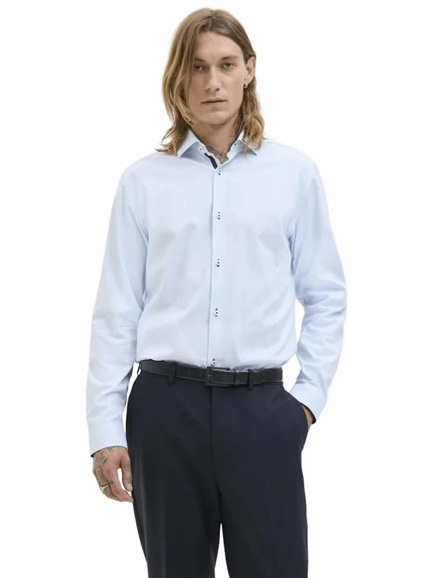 Jprblaparker Detail L S Shirt Noos