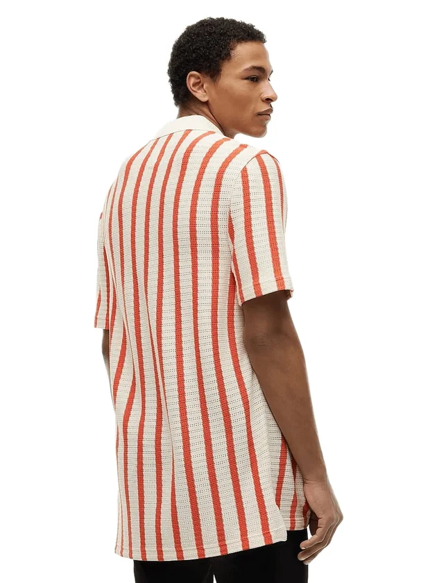 Open Knit Relaxed Fit Polo